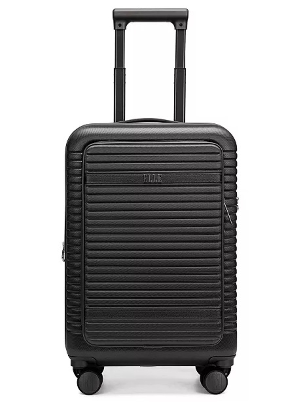 Elle Black Textured Hardside Carry-On Spinner Escape 22.5" Exp. Suitcase Laptop